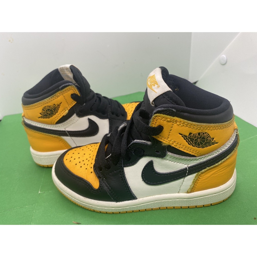 Nike Air Jordan 1 Retro High OG PS 'Yellow Toe'  AQ2664-711  Little Kid Size 11C